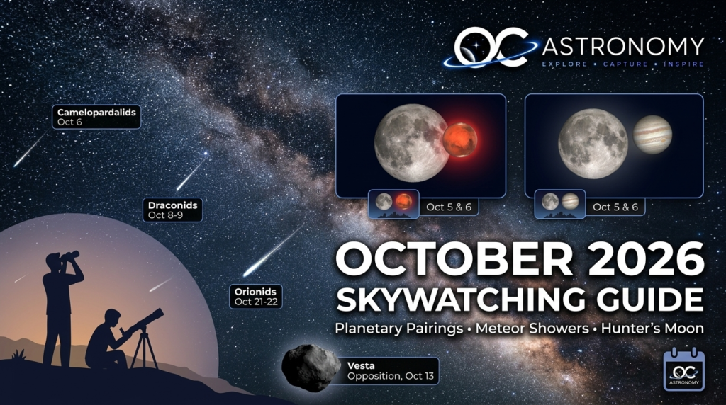 October 2026 Skywatching Guide: Meteor Showers, Planets & Full Moon